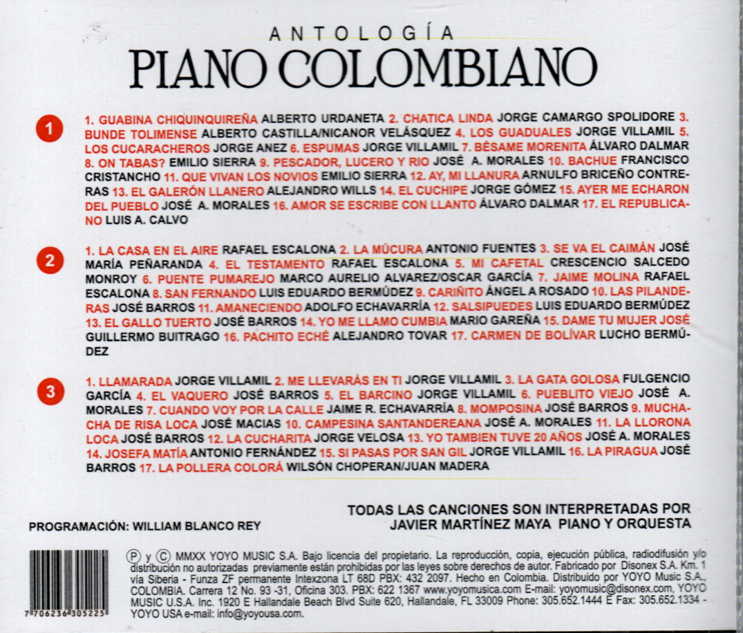 CDX3  Antología Piano Colombiano