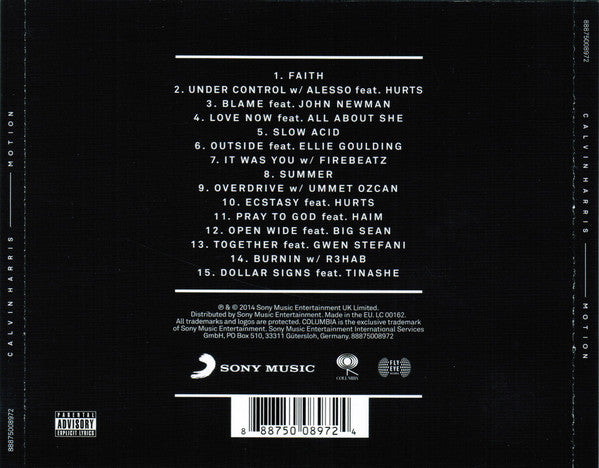 CD Calvin Harris ‎– Motion