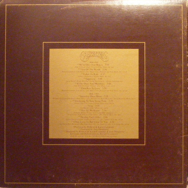 LP Carpenters ‎– The Singles 1969-1973