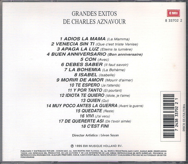 CD Charles Aznavour ‎– Grandes Exitos De Charles Aznavour