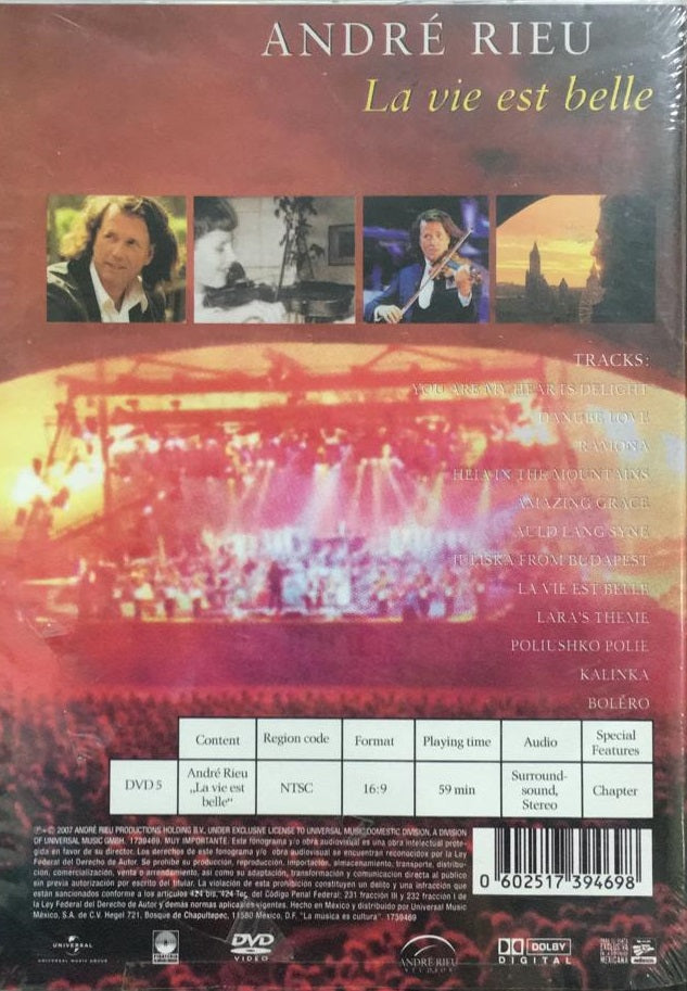 DVD André Rieu – La Vie Est Belle