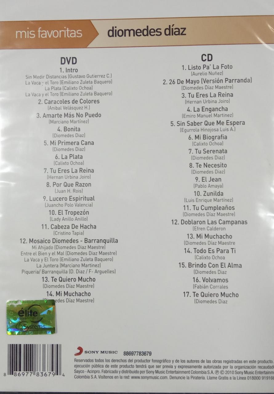 DVD Diomedes Díaz ‎– Grandes Exitos Mis favoritas