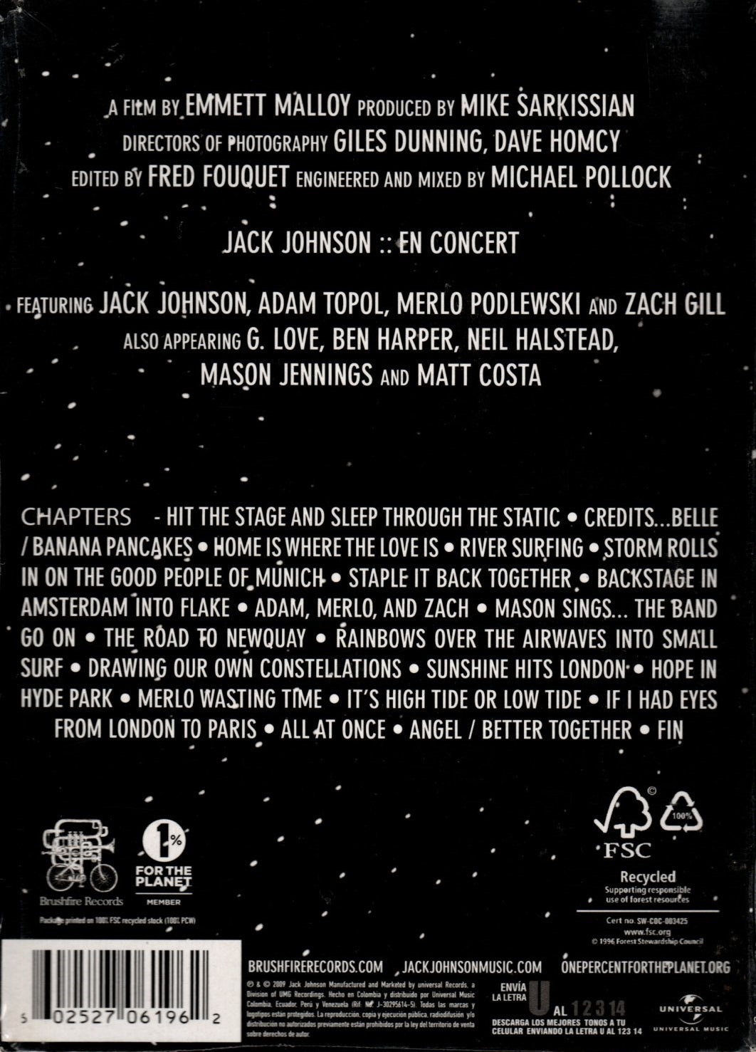 DVD Jack Johnson ‎– En Concert