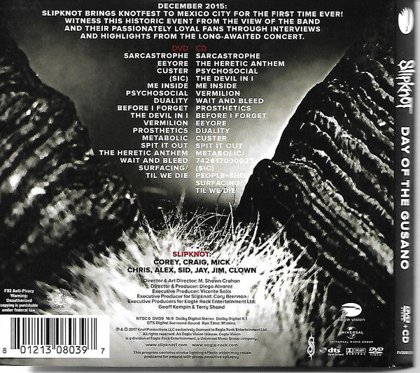 DVD + CD Slipknot – Day Of The Gusano