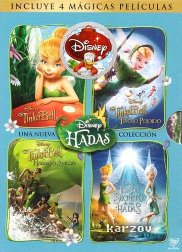 DVD x 4 Disney - Mágicas películas de Tinkerbell y Hadas