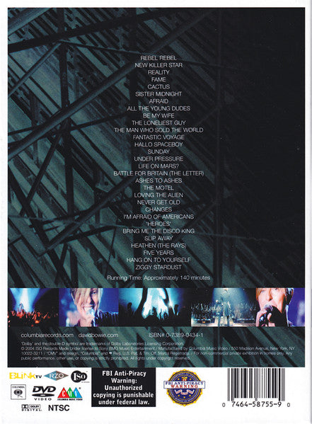 DVD David Bowie – A Reality Tour