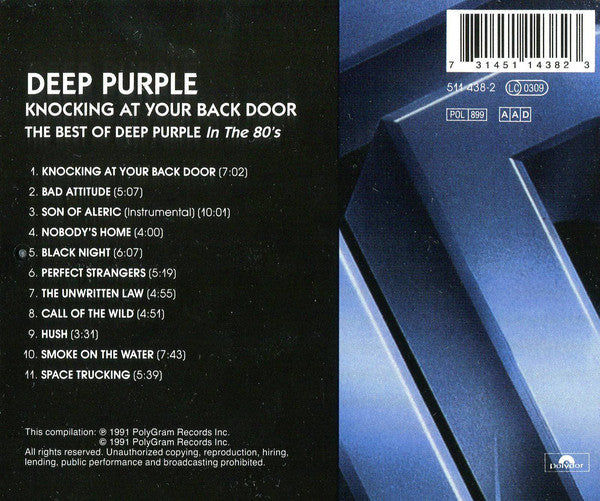 CD Deep Purple – Knocking At Your Back Door: The Best Of Deep Purple In The 80's