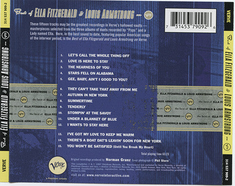 CD Ella Fitzgerald & Louis Armstrong ‎– Best Of Ella Fitzgerald & Louis Armstrong On Verve