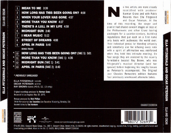 CD Ella Fitzgerald & Oscar Peterson – Ella And Oscar