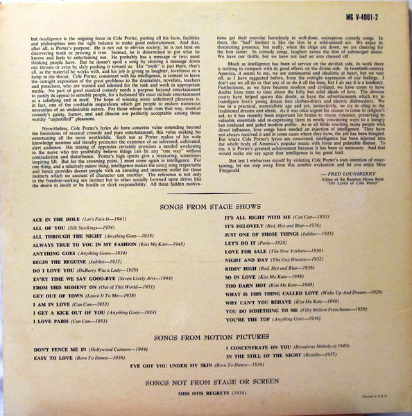 LP X2 Ella Fitzgerald ‎– Sings The Cole Porter Song Book