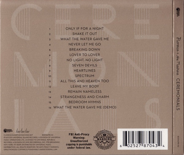 CD Florence + The Machine ‎– Ceremonials