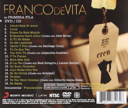 DVD + CD Franco De Vita ‎– En Primera Fila
