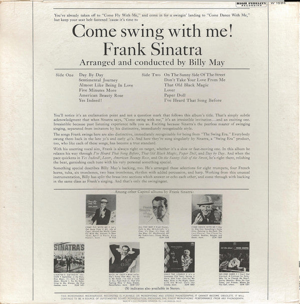 LP Frank Sinatra ‎– Come Swing With Me!