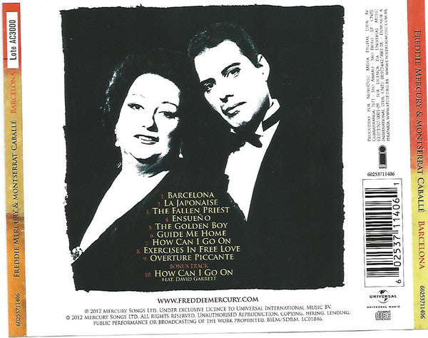 CD Freddie Mercury & Montserrat Caballé ‎– Barcelona - IMP