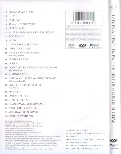 DVD George Michael – Ladies & Gentlemen (The Best Of George Michael)