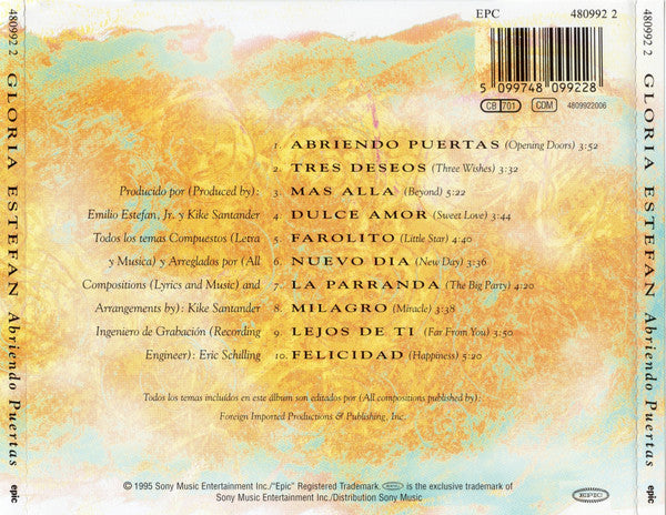 CD Gloria Estefan ‎– Abriendo Puertas