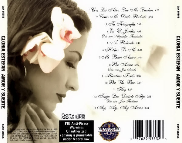 CD Gloria Estefan ‎– Amor Y Suerte (Éxitos Romanticos)