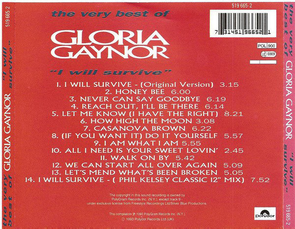 CD Gloria Gaynor ‎– The Very Best Of Gloria Gaynor "I Will Survive"