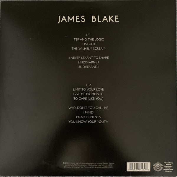 LP x2 James Blake ‎– James Blake