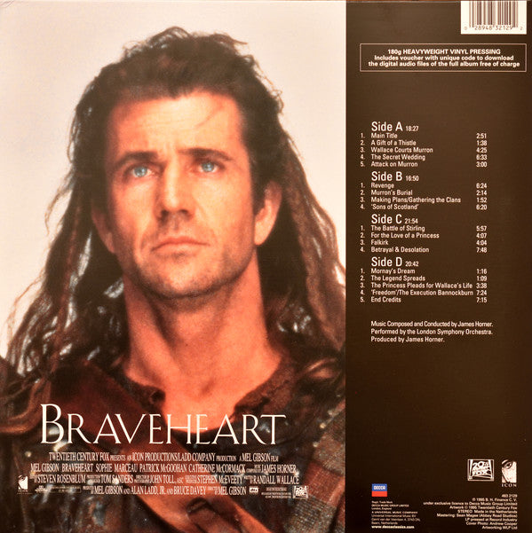 LP X2 James Horner Performed By The London Symphony Orchestra ‎– Braveheart (Original Motion Picture Soundtrack)