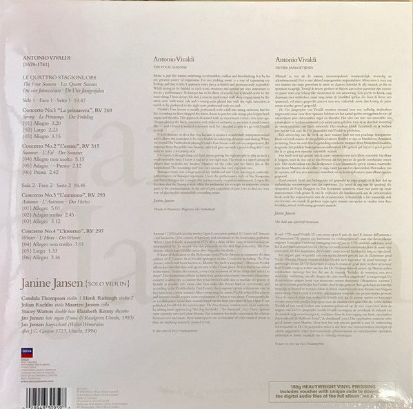 LP Janine Jansen, Vivaldi* ‎– The Four Seasons