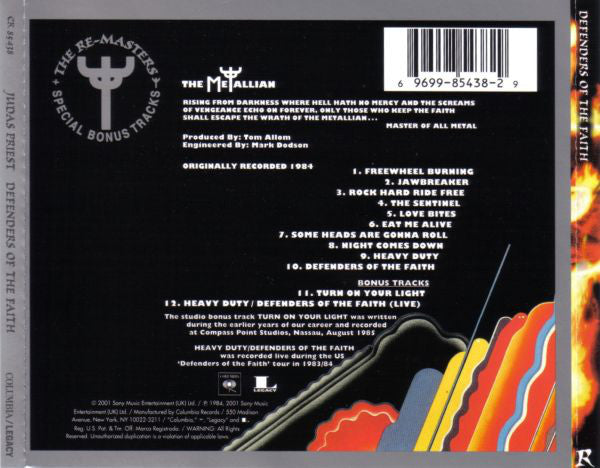 CD Judas Priest ‎– Defenders Of The Faith