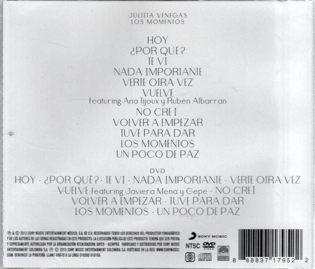 CD +DVD Julieta Venegas – Los Momentos