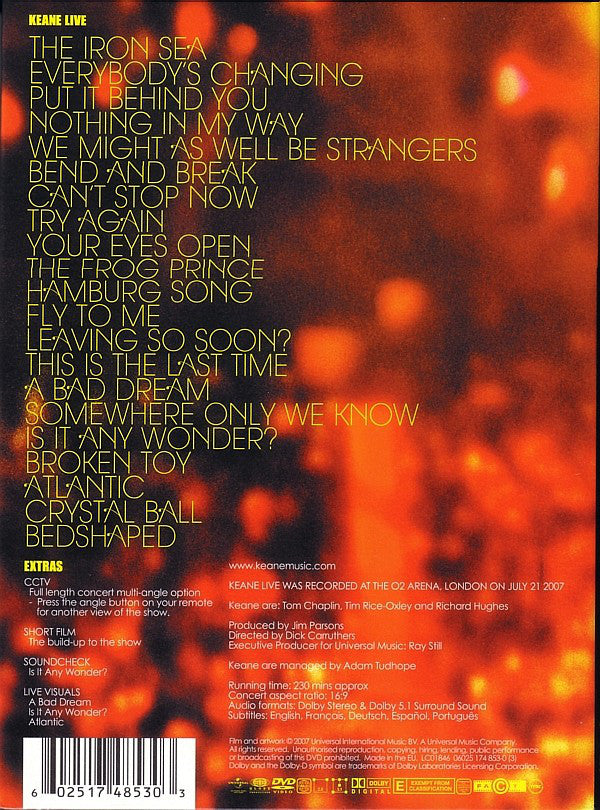 DVD Keane ‎– Live