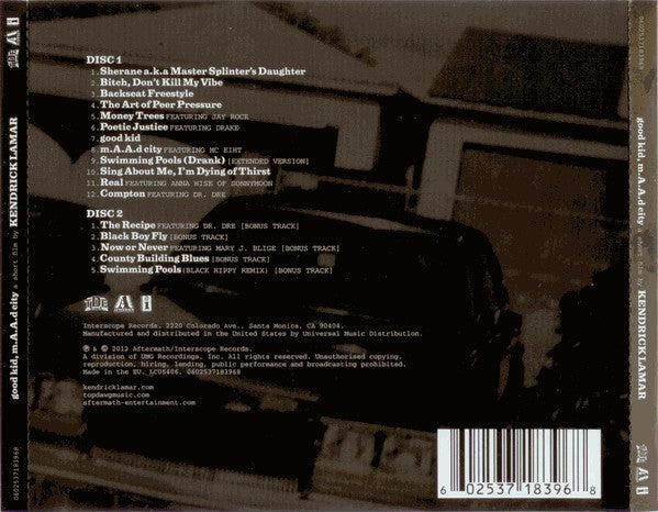 CD X2 Kendrick Lamar – Good Kid, M.A.A.d City