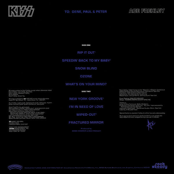 LP Kiss, Ace Frehley ‎– Ace Frehley
