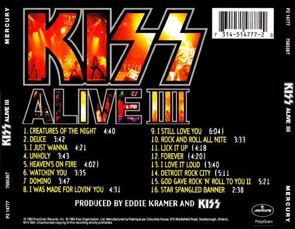 CD Kiss ‎– Alive III