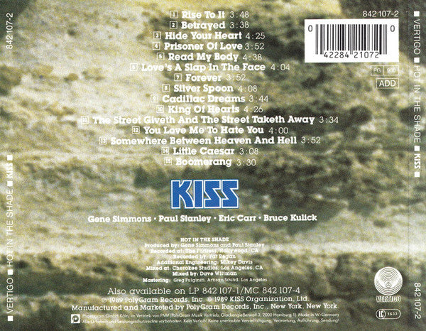CD Kiss – Hot In The Shade