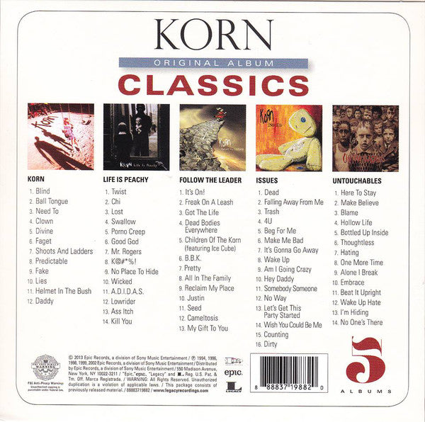 CD X5 Korn ‎– Original Album Classics