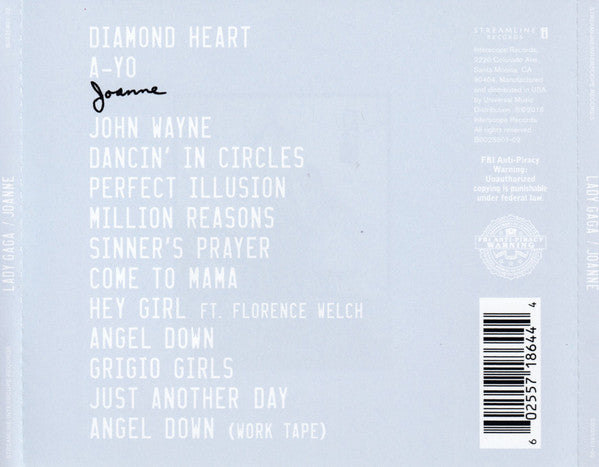 CD Lady Gaga ‎– Joanne Deluxe