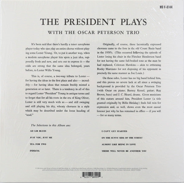 LP The President Plays - The Oscar Peterson Trio