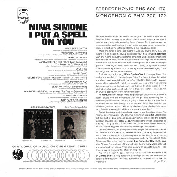 LP Nina Simone ‎– I Put A Spell On You