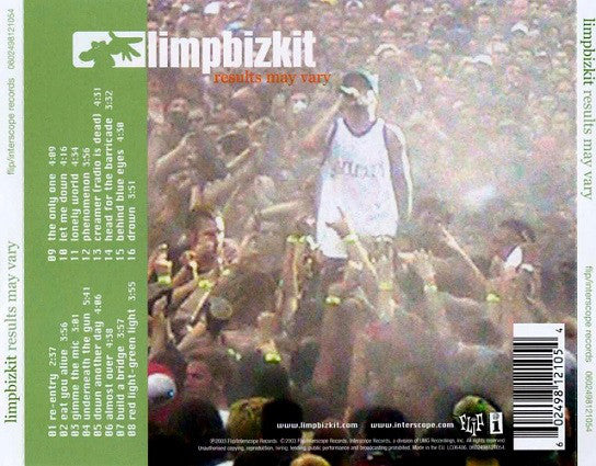 CD Limp Bizkit ‎– Results May Vary