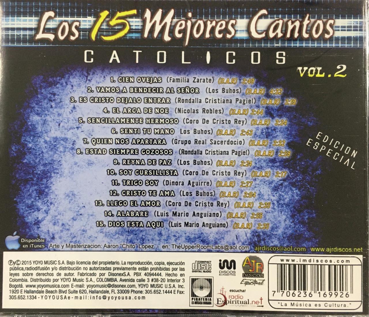 CD Los 15 Mejores Cantos Católicos - Vol.2 Yoyo Music