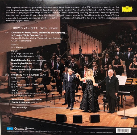 LP X2 Ludwig van Beethoven, Daniel Barenboim, Yo-Yo Ma, Anne-Sophie Mutter, West-Eastern Divan Orchestra – Triple Concerto, Symphony No. 7