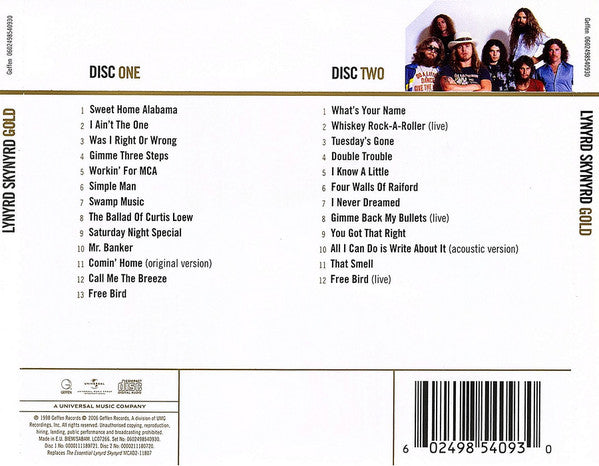 CD X2 Lynyrd Skynyrd ‎– Gold