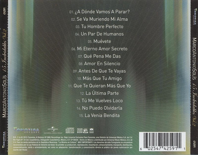 CD Marco Antonio Solís - 15 Inolvidables Vol.2