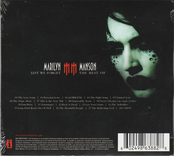 CD + DVD Marilyn Manson · Lest We Forget - The Best Of