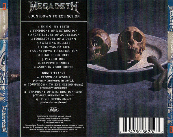 CD Megadeth ‎– Countdown To Extinction