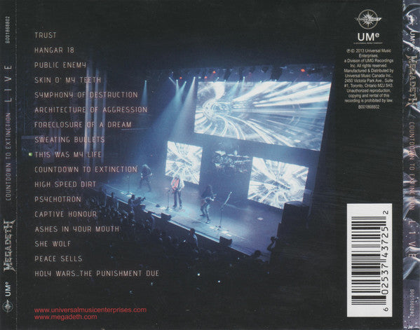 CD Megadeth ‎– Countdown To Extinction Live