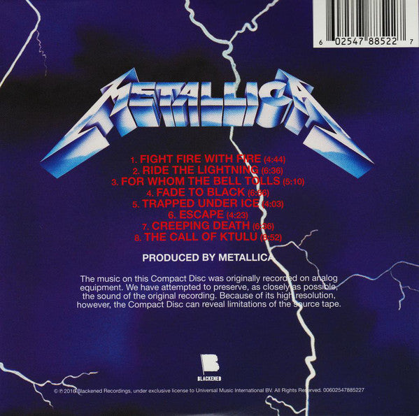 CD Metallica – Ride The Lightning