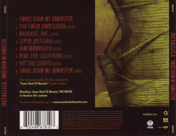 CD Metallica ‎– Some Kind Of Monster