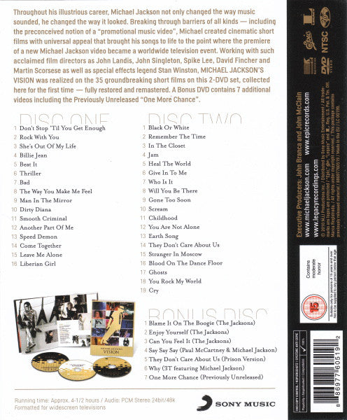 DVD X3 Michael Jackson ‎– Vision