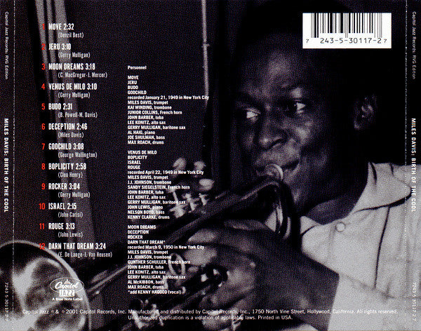 CD Miles Davis ‎– Birth Of The Cool