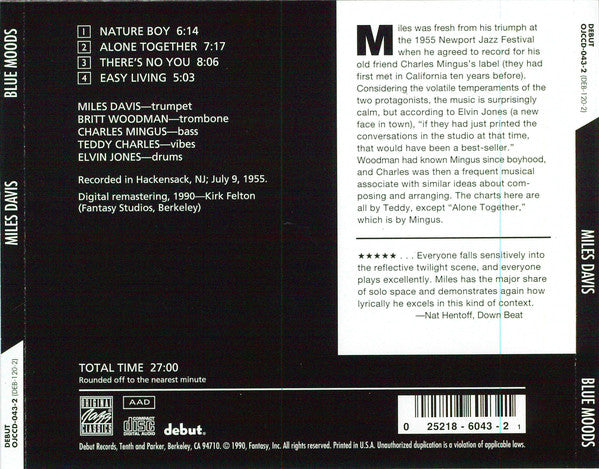 CD Miles Davis ‎– Blue Moods