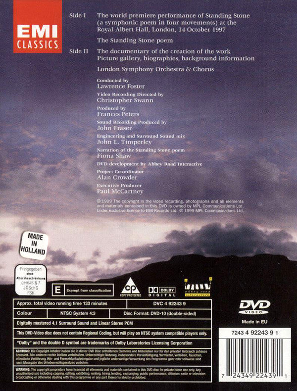 PAUL MCCARTNEY ‎– STANDING STONE / DVD
